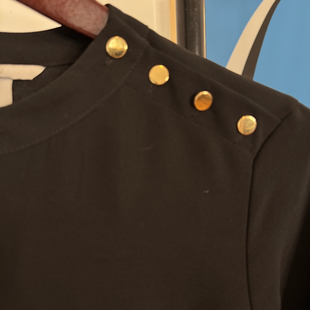 H&M Black Dress with Gold Button Details - Picture 3 of 7